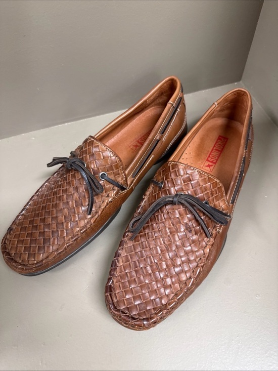 Men\'s Pikolinos Brown Woven Leather Driving Loafers Boat Shoe Style Lace EUC main image 10